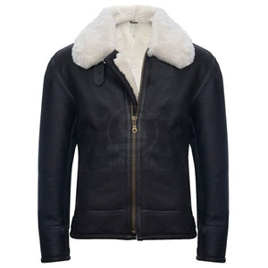 Wholesale Latest Design <b>Men</b> Winter <b>Jacket</b> Best Quality Top Selling <b>Men</b> <b>Shearling</b> Leather <b>Jacket</b> For Online Sale - Product Image 1