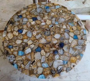 Sceau en agate poli artisanal, décoration d'intérieur moderne haut de gamme, motif de fleurs religieuses, résine personnalisée, artisanat - Product Image 3