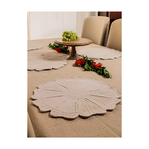Sets de table texturés bleu sarcelle avec bordure naturelle, napperons tissés pour cuisine, maison, restaurant, hôtel, intérieurs modernes - Product Image 2
