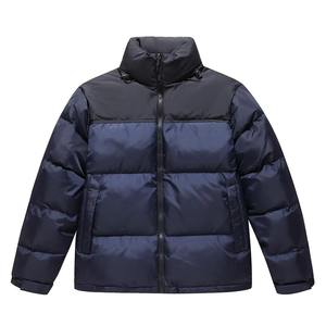Chaqueta acolchada de invierno con patrón de diseño personalizado para hombre, cuello levantado, estilo callejero, servicio OEM, logotipo frontal de lona lisa de baja tarifa - Product Image 1