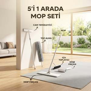 Juego de Mopa Mágica Telescópica 5 en 1 con Cabezal de PVA y Microfibra - Product Image 1