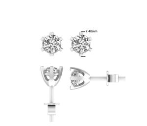Boucles d'oreilles clous en argent 925 et or rose pour hommes et femmes, diamant moissanite taille brillant rond VVS1 certifié GIA pour les fêtes - Product Image 1