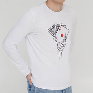 2025 Nueva camiseta en blanco personalizada para hombre, venta al por mayor, Camiseta de algodón liso de manga larga Unisex para impresión de logotipo - Product Image 2