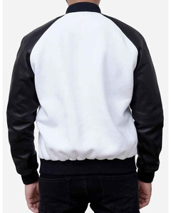 Nueva chaqueta universitaria de talla grande para hombre con logotipo personalizado bordado NEGRO a prueba de viento Letterman CollegeBaseballjacket para hombre - Product Image 6