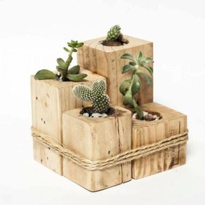 Maceta de madera al aire libre, maceta Wishing Well, decoración de jardín, macetas creativas de madera, macetas de flores de corteza de abeto, jardín - Product Image 4