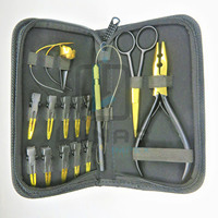 Kit d'outils de pose d'extensions capillaires en acier inoxydable de qualité chirurgicale, couleur personnalisée, ensemble de coiffure, best-seller 2026