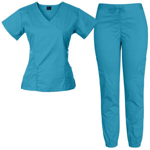 Conjunto de Uniformes Médicos Unisex con Cuello Alto |   Uniforme de Poliéster y Elastano que Absorbe la Humedad |   OEM y Marca Privada Disponibles - Product Image 3