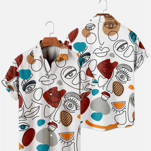 เสื้อฮาวายของผู้ชายวินเทจลำลองผ้าฝ้าย100% พิมพ์ซับลิเมชันสำหรับแฟชั่นชายหาด - Product Image 5