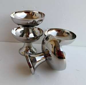 Tazón de Postre Clásico Hecho a Mano de Acero Inoxidable, Taza de Servir de Metal Apta para Alimentos para Hoteles y Decoración del Hogar para Servir Helado - Product Image 1