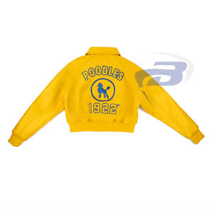 เสื้อแจ็คเก็ตวาร์ซิตี้แบบปกติของชมรมนักศึกษาหญิง Zeta Phi Beta  งานปักลายชมรมนักศึกษากรีก  ทำจากหนัง PU สไตล์สตรีทแวร์ พร้อมดีไซน์แบบกำหนดเอง - Product Image 2