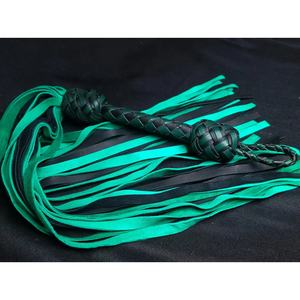 JEXMOO Fouets en cuir faits main personnalisés, outils artisanaux, vert noir, nouveauté, 2 ensembles pour adultes, équipement de bondage international - Product Image 3