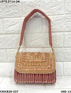 Designer Handmade Stone Beaded Evening <b>Clutch</b> Bag Women <b>Clutch</b> Bags Bridal/Wedding/Partywear <b>Pearl</b> <b>Clutch</b> Bags - Product Image 4