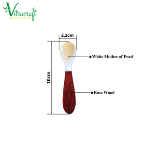 Cuillère à caviar classique. Fabriqué en nacre blanche de haute qualité et en palissandre. Apportez une nouvelle expérience. Taille 10x2.2cm - Product Image 6