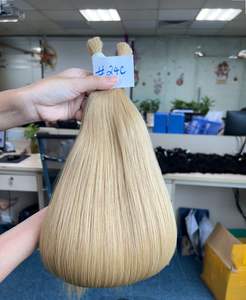 Extension de cheveux humains naturels Euro 100% pour modèle de trame Genius avec cheveux dessinés Texture droite matière première Style vague cheveux Weavi - Product Image 4