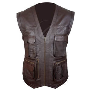 Chaleco de estilo informal de cuero genuino de la mejor calidad, ropa exterior transpirable sin mangas para otoño e invierno, chalecos y chalecos para hombres - Product Image 6