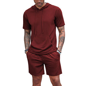 Customized 500 GSM Two Piece Baggy Fleece Oversized Hooded Jogger Set Tracksuit For Men Breathable Fitness Sportswear Summer - Product Image 4