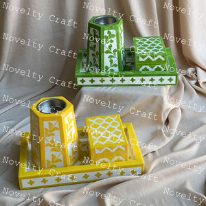 Ensemble de brûleurs d'encens Bakhoor en perle de qualité supérieure plateau de diffuseur d'aromathérapie en incrustation de perles de bois pour un usage religieux pour plateau de boîte - Product Image 3