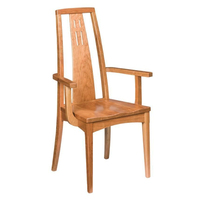 Chaise de salle à manger en bois massif de style colonial traditionnel avec sculpture sur gland Design Farmhouse Oak Kitchen Side Chair Prix bon marché