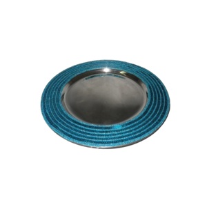 Assiettes de chargeur élégantes uniques fabriquées à la main pour la table de restaurant Table de service décorative en métal plat de serveur de nourriture - Product Image 3