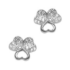 Pendientes de Botón de Corazón Plateados para Mujer, Modernos, Chapados en Oro Rosa con Cristal de Circonio y Diamante Talla Pera para Compromiso - Product Image 3