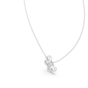 Collar Floral con Diamante Cultivado en Laboratorio de 0.16 CT, VVS-VS EF, Corte Brillante Redondo, Oro de 18K, 14K, Amarillo, Rosa, Blanco - Product Image 6