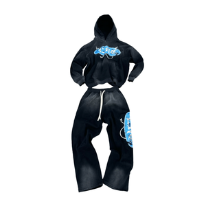 ชุดวอร์มใส่สบายลายพิมพ์ฉีกชุดวอร์มแนวสตรีทวินเทจสีจางลงโลโก้ออกแบบได้ตามต้องการ - Product Image 5