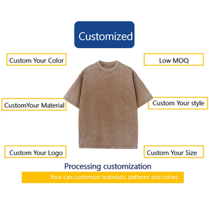 T-shirt vintage personnalisé pour homme, coton surdimensionné, streetwear, tee-shirt lourd, faible MOQ, impression de logo - Product Image 3