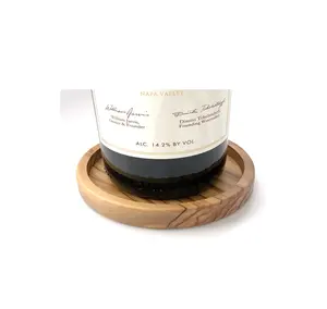Porta-copos de madeira para garrafas de vinho, acessório luxuoso de design de melhor qualidade, balde de gelo, suporte para vinho, formato redondo