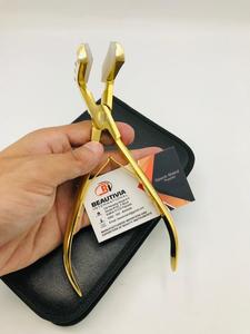 คีมกดเทปเหล็กชุบทองแบบมืออาชีพพร้อมแผ่นซิลิกอนเครื่องมือต่อผมใช้โลโก้ได้ตามต้องการ - Product Image 4