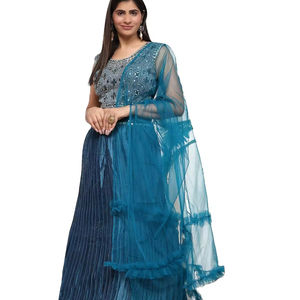 Último diseñador Georgette Espejo Trabajo Bordado Secuencia Trabajo Lehenga Choli Por Fab Zone - Product Image 1