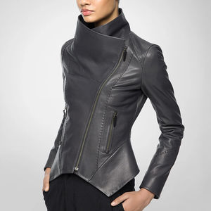 Ropa de invierno Nuevo estilo Chaquetas de cuero para mujer Chaqueta de cuero de color personalizado de alta calidad para mujeres personalizadas - Product Image 4