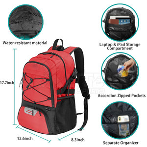 Sac de basket-ball confortable en tissu nylon résistant à l'eau avec coutures durables, capacité de 30 à 40 L, adapté à l'entraînement et aux voyages - Product Image 6