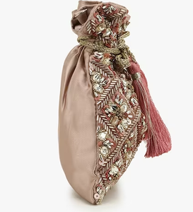 New Arrival Handmade Embellished Tasseled <b>Potli</b> Indian Handbag Wedding <b>Bags</b> Designer Handbag Drawstring <b>Bag</b> - Product Image 3