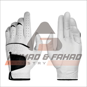 Gant de golf en cuir Cabretta couleur blanche Cuir véritable souple Protection UV Poignées respirantes pour le sport Fabriqué en Indonésie - Product Image 3