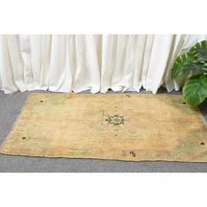 Tapis en Laine Turque Vintage de 19 'X 36', Beige Vert, Patchwork, Technique de Tissage Plat, pour Décorations de Salon, Largeur 4m, Latex - Product Image 2