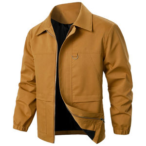Veste décontractée pour hommes pour usage quotidien Fermeture à glissière de couleur unie Coupe-vent pour les sports de plein air et le bureau de rue Teinte unie - Product Image 2