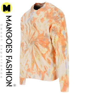 Sweat-shirt arc-en-ciel tie-dye en couleurs pêche et multi | Col rond, manches longues, passementerie côtelée | Sweat-shirt à motifs tendance - Product Image 3