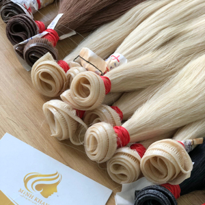 Extensiones de trama de piel Super doble de genio Invisible ruso 100% cabello Remy Virgen sin procesar Real sin procesar estilo recto atado a mano - Product Image 1