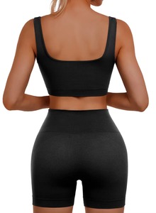 Vente chaude femmes de haute qualité sans couture Spandex Polyester Yoga Set Solid Pattern-Nouvelle Arrivée Écologique Vente en gros Hot Seller - Product Image 4