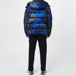 2025 Winter New Custom Wholesale Men's Canvas <b>Padded</b> Bubble <b>Jacket</b> Waterproof Outdoor <b>Hooded</b> Stand Collar Quilted Puffer <b>Jacket</b> - Product Image 6