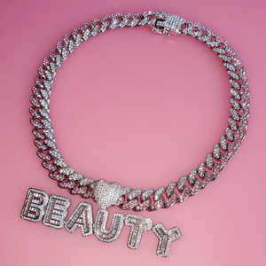 Custom <b>Name</b> 925 Sterling Silver Pendant Iced Out VVS Moissanite Diamond Cuban <b>Chain</b> Hip Hop Statement Necklace For Men Women - Product Image 1