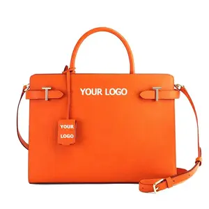 Manufacturers Custom Metal Logo Classic Fashion Multicolor Top Handle Shoulder Ladies Hand Bag Pu Leather Handbags For Women