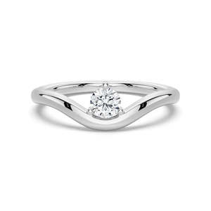 Bague en or 18 carats avec diamant solitaire de laboratoire taille ronde – Collection de bagues élégantes en diamant - Product Image 5