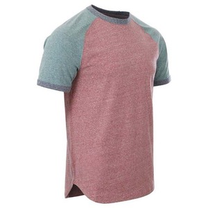 Demi-manches coton sonnerie t-shirt pour hommes contraste garniture conception personnalisée col rond t-shirts pour hommes vêtements grande taille chemises - Product Image 2