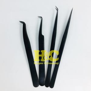 Pinces à cils professionnelles en acier inoxydable - Poignée antidérapante durable, couleur et logo personnalisables, design à pointe en fibre, emballage personnalisé - Product Image 2