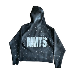 Sweat à capuche homme personnalisé en coton éponge française sans ficelle à ourlet brut coupe régulière 3D pour moto design imperméable et respirant - Product Image 1