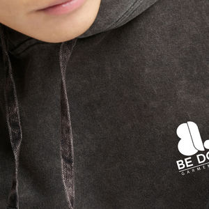 Minorista Lavado ácido Sudadera con capucha para hombres Ajuste regular 100% Algodón Fleece Transpirable y secado rápido Capucha con cordón - Product Image 4