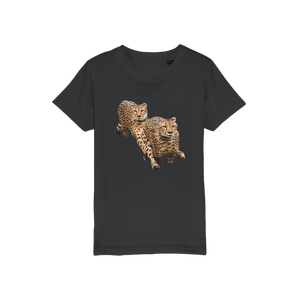 T-shirt en jersey biologique Cheetah Brothers pour garçons, logo personnalisé, longueur longue, coupe ample, motif uni pour l'été - Product Image 1