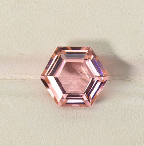 พลอยหกเหลี่ยมมอร์แกไนต์สีพีชขนาด6มม. ถึง20มม. ใช้ได้ทั้งเครื่องตัดในห้องปฏิบัติการทรงหกเหลี่ยมอัญมณีหลวมสำหรับเครื่องประดับ - Product Image 4