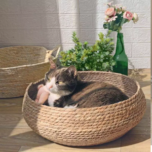 New Arrivals 2025 Eco-Friendly Bohemian Seagrass Pet Bed Customized Size Design for <b>Cat</b> Dog Vietnam Manufacturer HNH Craft - Product Image 4